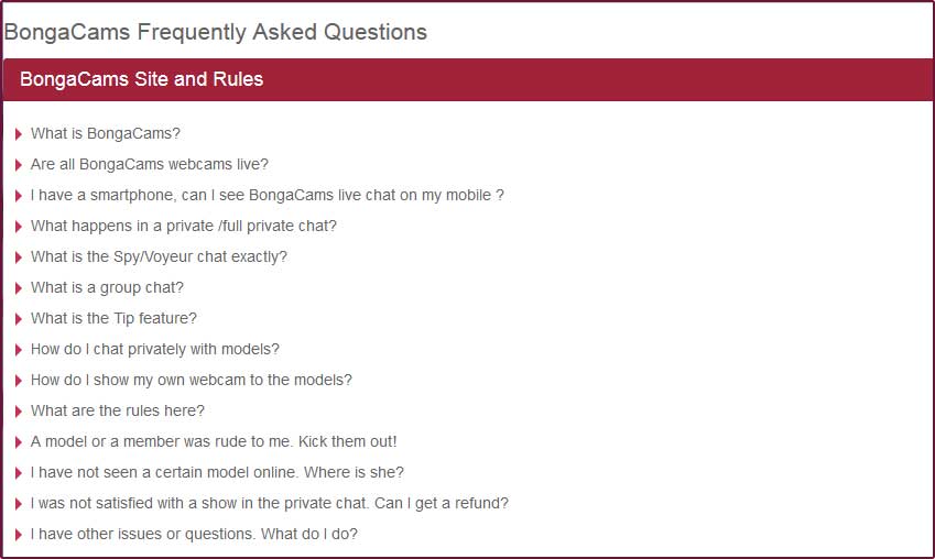 BongaCams FAQ