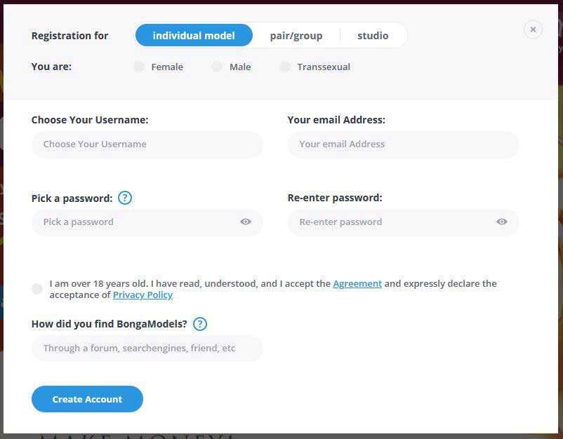 BongaCams How to become a model