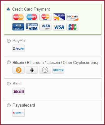 BongaCams Payment methods