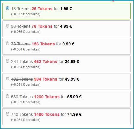 BongaCams What is a token