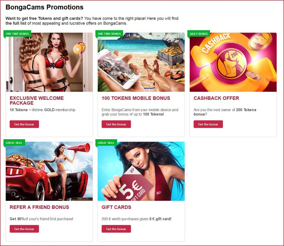 Bongacams free tokens