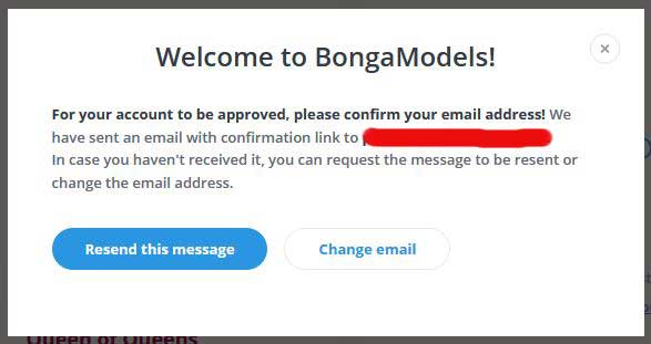 BongaModels Confirm Email