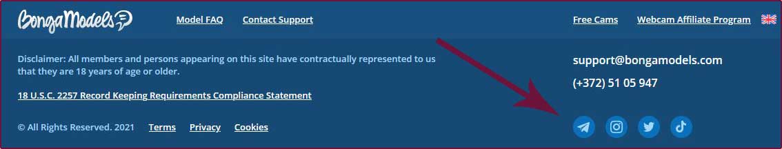 BongaModels Social media