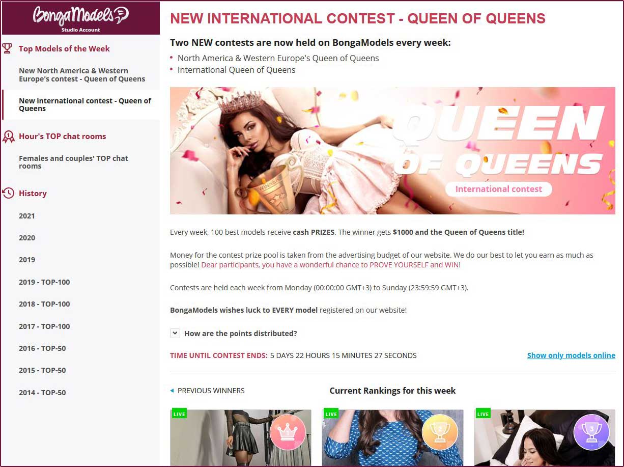 BongaModels TOP of the Week promo