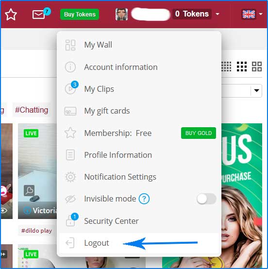 BongaModels Logout Desktop